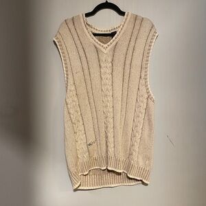 Women's Cream Cable Knit Sweater Vest